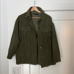 Zara Dark Green Corduroy Jacket